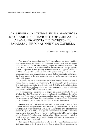 Características litológicas y estructurales del Complejo Esquisto-Grauváquico en la zona de Cañaveral-Zarza La Mayor (provincia de Cáceres)