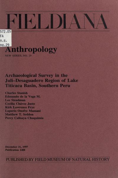 Archaeological survey in the Juli-Desaguadero region of Lake Titicaca Basin, Southern Peru / Charles Stanish, et al.