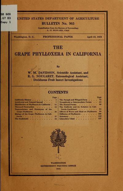 The grape phylloxera in California /