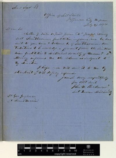 Correspondence : Richardson (John) and Engelmann (George), 1854.