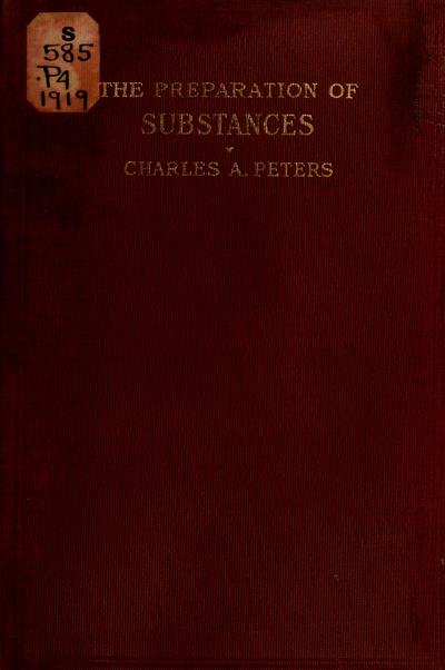 The preparation of substances important in agriculture, a laboratory manual of synthetic agricultural chemistry.