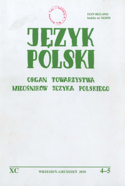 Język Polski. 2010, nr 4/5 (wrzesień/grudzien)