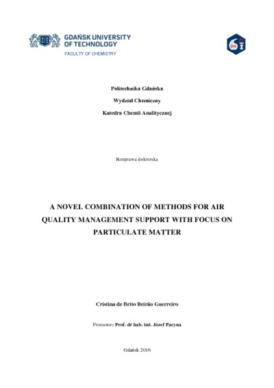 A novel combination of methods for air quality mangement support with focus on particulate matter