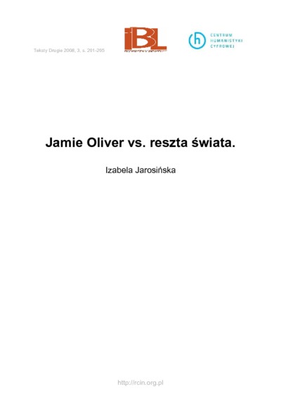Jamie Oliver vs. reszta świataTeksty Drugie Nr 3 (2008)