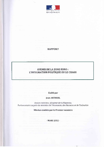 Avenir de la zone euro: L'integration politique ou le chaos