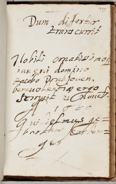 Albuminscriptie / van Guilielmus Gevarthus Karberger voor Jacob van Brouckhoven (1577-1642)