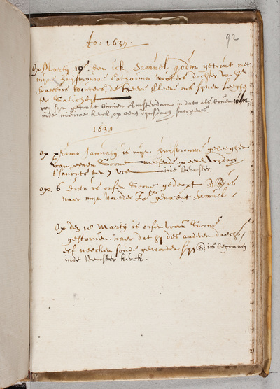 Genealogische aantekeningen betreffende hemzelf en zijn gezin / door Samuel Godin in het album amicorum van Aegidius Antonisz Anselmus