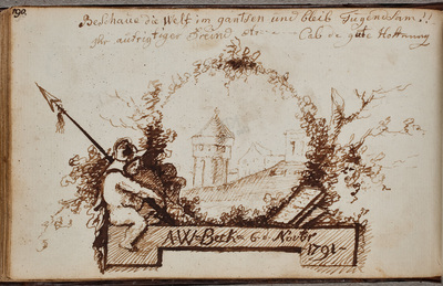 Albuminscriptie / van A.W. Beck, voor Wilhelm Eschenbach (1764-1797), wiskundige en astronoom