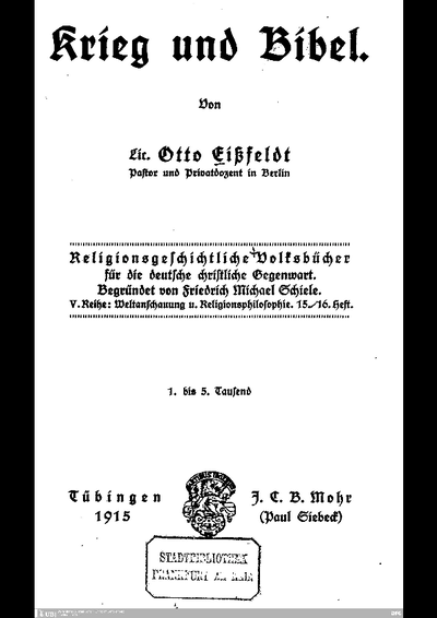 Krieg und Bibel