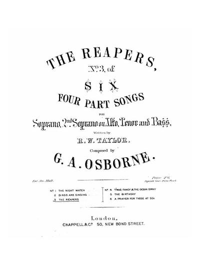 The reapers part song for soprano, 2-nd soprano or alto, tenor and bassЖнецы