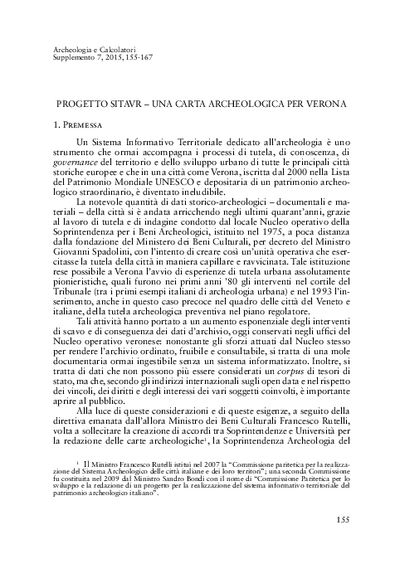 Progetto SITAVR - una carta archeologica per Verona.