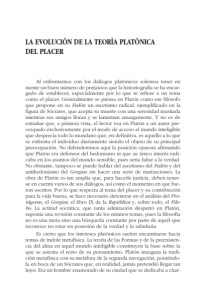 La evolución de la teoría platónica del placer / Ignacio García Peña.