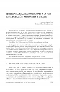 Protépticos: las exhortaciones a la filosofía de Platón, Aristóteles y Epicuro / Ignacio García Peña.