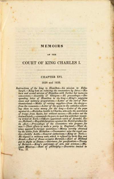 Memoirs of the court of King Charles the First :in two volumes. 2