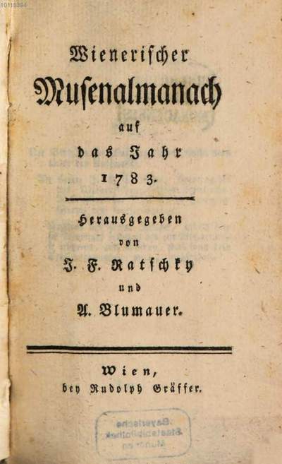 Wienerischer Musenalmanach :auf das Jahr .... 1783, 1783