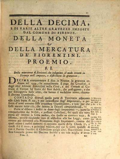 Della decima e di varie altre gravezze imposte dal comune di Firenze della moneta e della mercatura de Fiorentini fino al secolo XVI. 1