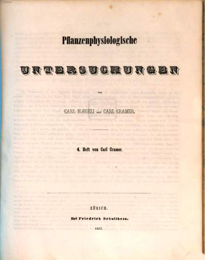 Pflanzenphysiologische Untersuchungen. 4