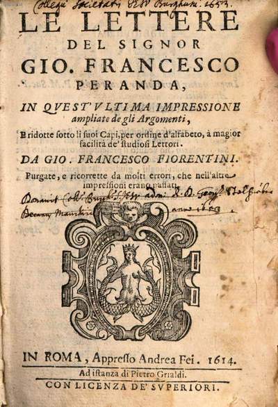 ˜Leœ lettere del Signor Gio. Francesco Peranda