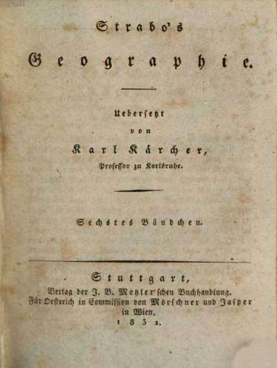 Strabo's Geographie. 6Geographica