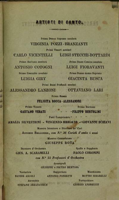 Aurora di Nevers :melodramma in tre atti e prologo ; da rappresentarsi nel Teatro Grande di Trieste la quadragesima 1861