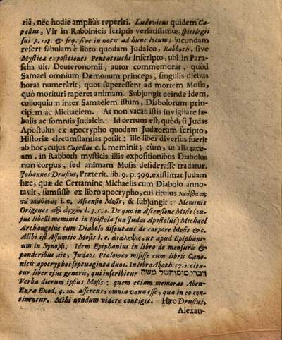 Michaelis Archangeli Cum Diabolo De Corpore Mosis Certamen :... in Incluta Salana, Ex Epistolae Judae versu 9. breviter delineatum in Disputatione Inaugurali