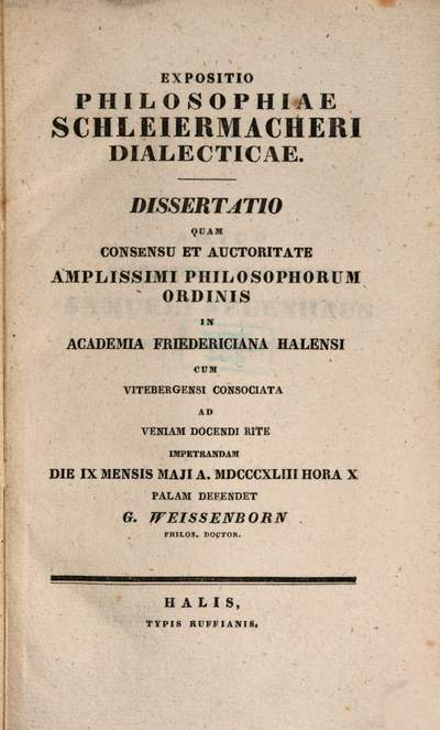 Expositio philosophiae Schleiermacheri dialecticae