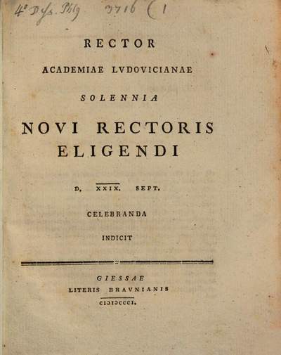 Rector Academiae Ludovicianae solennia Novi Rectoris eligendi ... celebranda indicit :Insunt Observationes in Propertium: Specimen secundum
