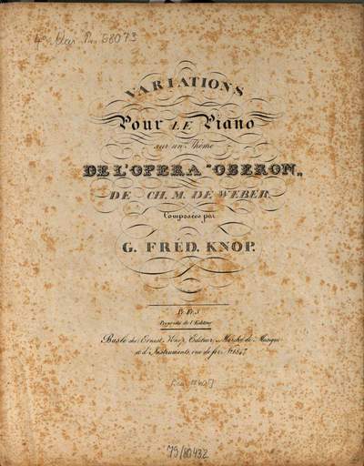 Variations :pour le piano ; sur un thème de l'opéra Oberon de Ch. M. de Weber