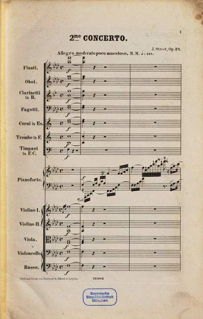 Deuxième concerto en fa mineur (f moll) pour le piano avec accompagnement de l'orchestre :op. 24