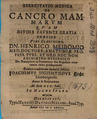 Exercitatio Medica De Cancro Mammarvm