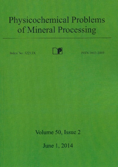 Physicochemical Problems of Mineral Processing. Vol. 50, 2014, Issue 2