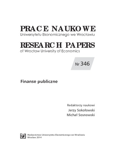 Tendencje zmian dochodów budżetu państwa w latach 2000-2012. Prace Naukowe Uniwersytetu Ekonomicznego we Wrocławiu = Research Papers of Wrocław University of Economics, 2014, Nr 346, s. 11-24Changes in the government budget revenues in 2000-2012