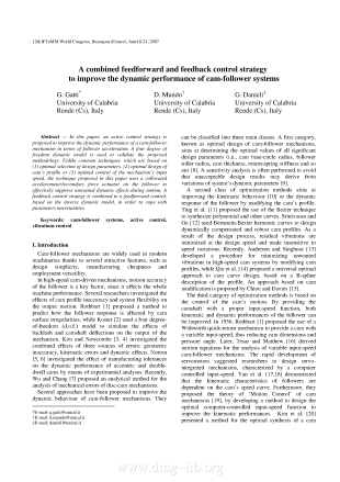 A combined feedforward and feedback control strategy to improve the dynamic performance of cam-follower systems.