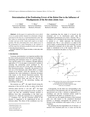 Determination of the Positioning Errors of the Robot Due to the Influence of Misalignments of the Revolute Joints Axes