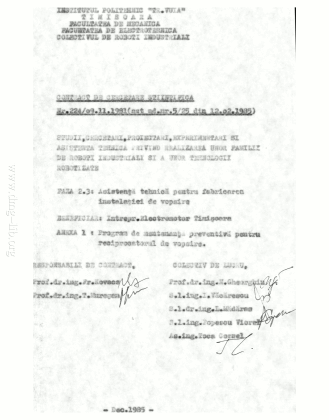 Protocol. Contract 224/1981. Faza 2.3. Anexa 1