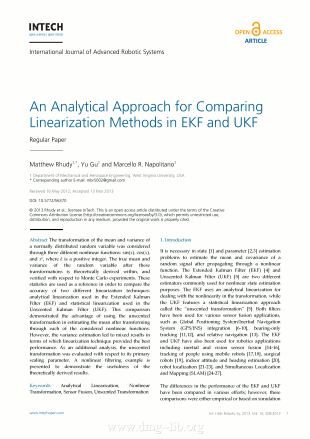 An Analytical Approach for Comparing Linearization Methods in EKF and UKFUn approccio analitico per comparare metodi di linearizzazione in EKF e UKF