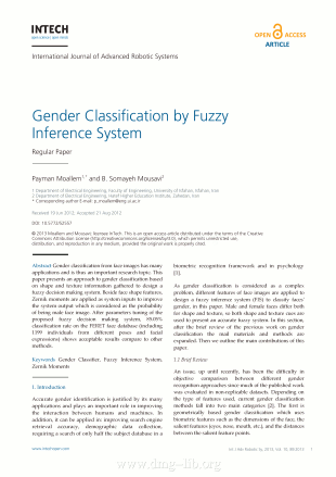 Gender Classification by Fuzzy Inference SystemClassificazione di genere mediante un sistema di inferenza fuzzy