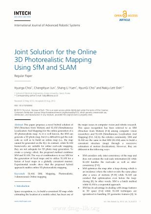 Joint Solution for the Online 3D Photorealistic Mapping Using SfM and SLAMSoluzione dei giunti per mappatura fotorealistica 3D online utilizzando SfM e SLAM