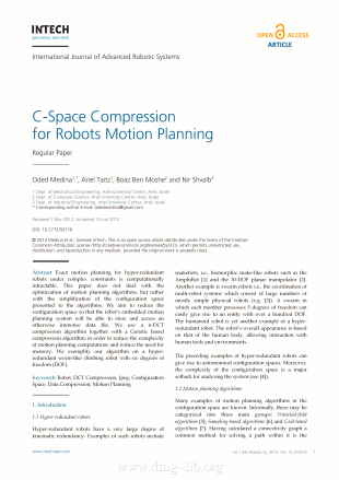 C-Space Compression for Robots Motion PlanningCompressione nello spazio C per la pianificazione del moto di robot