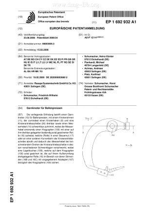 Garnknoter für BallenpressenTwine knotter for balerMachine à nouer les fils pour presse à balles