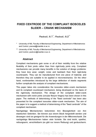 Fixed Centrode of the Compliant Isosceles Slider - Crank Mechanism