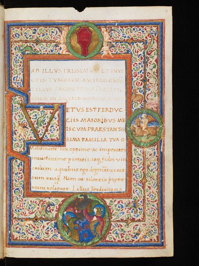 Genève, Bibliothèque de Genève, Ms. lat. 99 : Amyris. Poem in honor of Sultan Sultans Mehmed II, by Gian Mario Filelfo