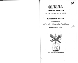 Clelia : azione mimica in tre parti e sette scene