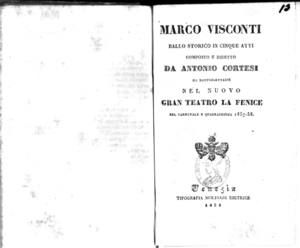 Marco Visconti : ballo storico in cinque atti