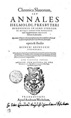 Chronica Slavorum, Seu Annales Helmoldi