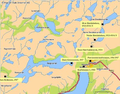 Kraftutbygging for industristaden Høyanger