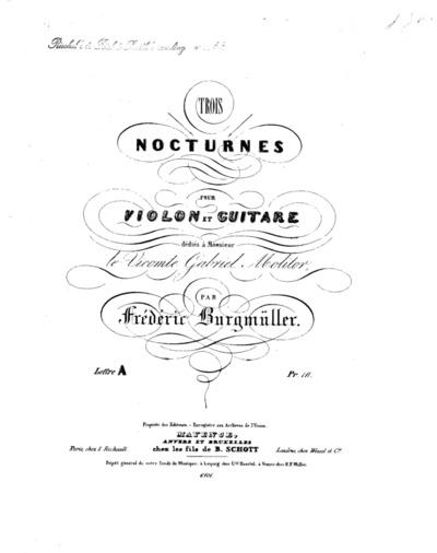 Trois Nocturnes Pour Violon Et Guitare Lettre A Europeana europeana