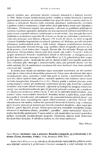 Pavol Winczer, Súvislosti v čase a priestore. Básnická avantgarda, jej prekonávanie a dedičstvo (Čechy, Slovensko, Poĺsko)
