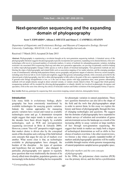 Next-generation sequencing and the expanding domain of phylogeography