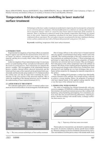 Modelování vývoje teplotního pole při laserovém povrchovém zpracování materiálůTemperature field development modelling in laser material surface treatment